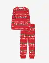 Bild 1 von Damen Pyjama Set aus Langarmshirt und Hose  - Christmas - rot