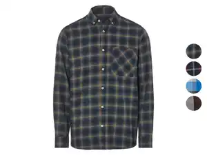 LIVERGY® Herren Freizeit-Flanellhemd, mit Button-down-Kragen