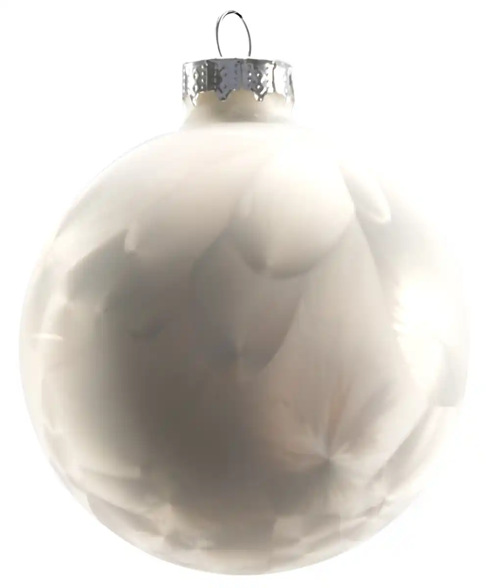 Bild 1 von TrendLine Weihnachtskugeln aus Glas Ø 8 cm weiß-silber 6 Stück