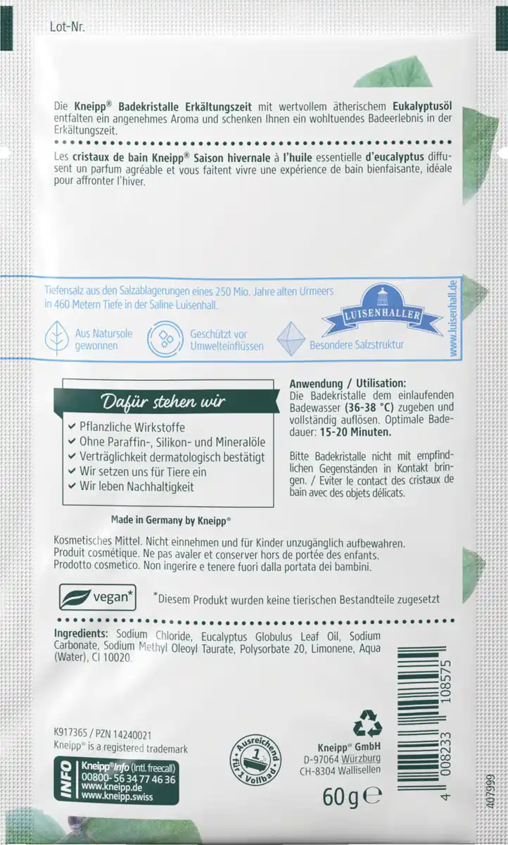 Bild 2 von Kneipp Badekristalle Erkältungszeit, 60 g