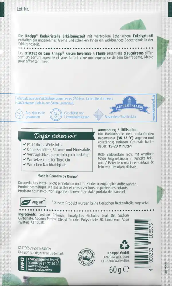 Bild 2 von Kneipp Badekristalle Erkältungszeit, 60 g