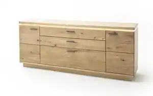 Wiemann - Sideboard Barcelona, Balkeneiche massiv /Eiche Bianco furniert, inkl. Beleuchtung