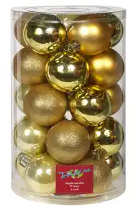 TrendLine Weihnachtskugeln bruchfest Ø 6 cm gold 25 Stück