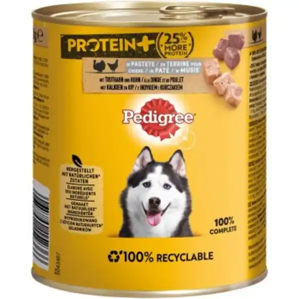 Bild 1 von Pedigree Dose Protein+ in Pastete 12x800g Truthahn & Huhn