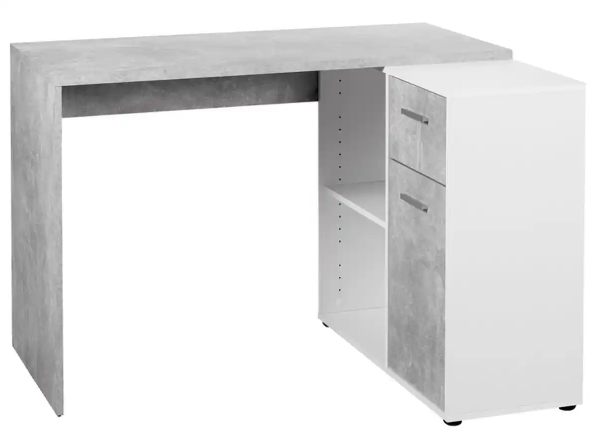 Bild 4 von LIVARNO home Schreibtisch mit Schrankelement, Beton/weiß