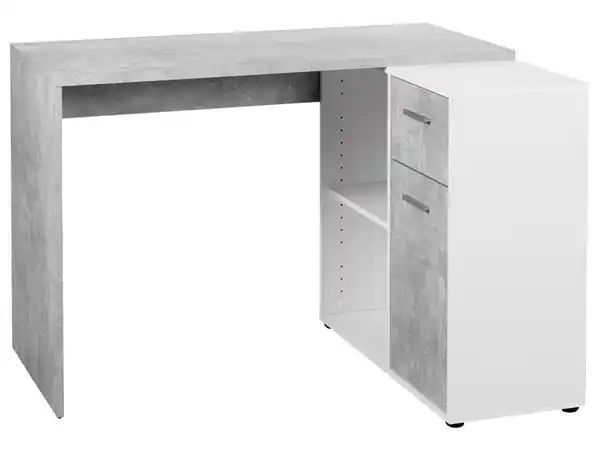 Bild 4 von LIVARNO home Schreibtisch mit Schrankelement, Beton/weiß