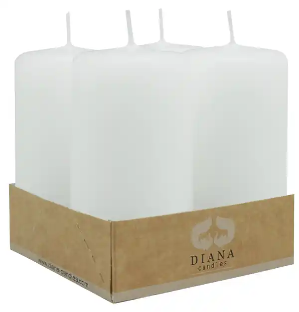 Bild 1 von Diana Candles Stumpenkerzen Ø 6 X 11 cm weiß 4er Pack