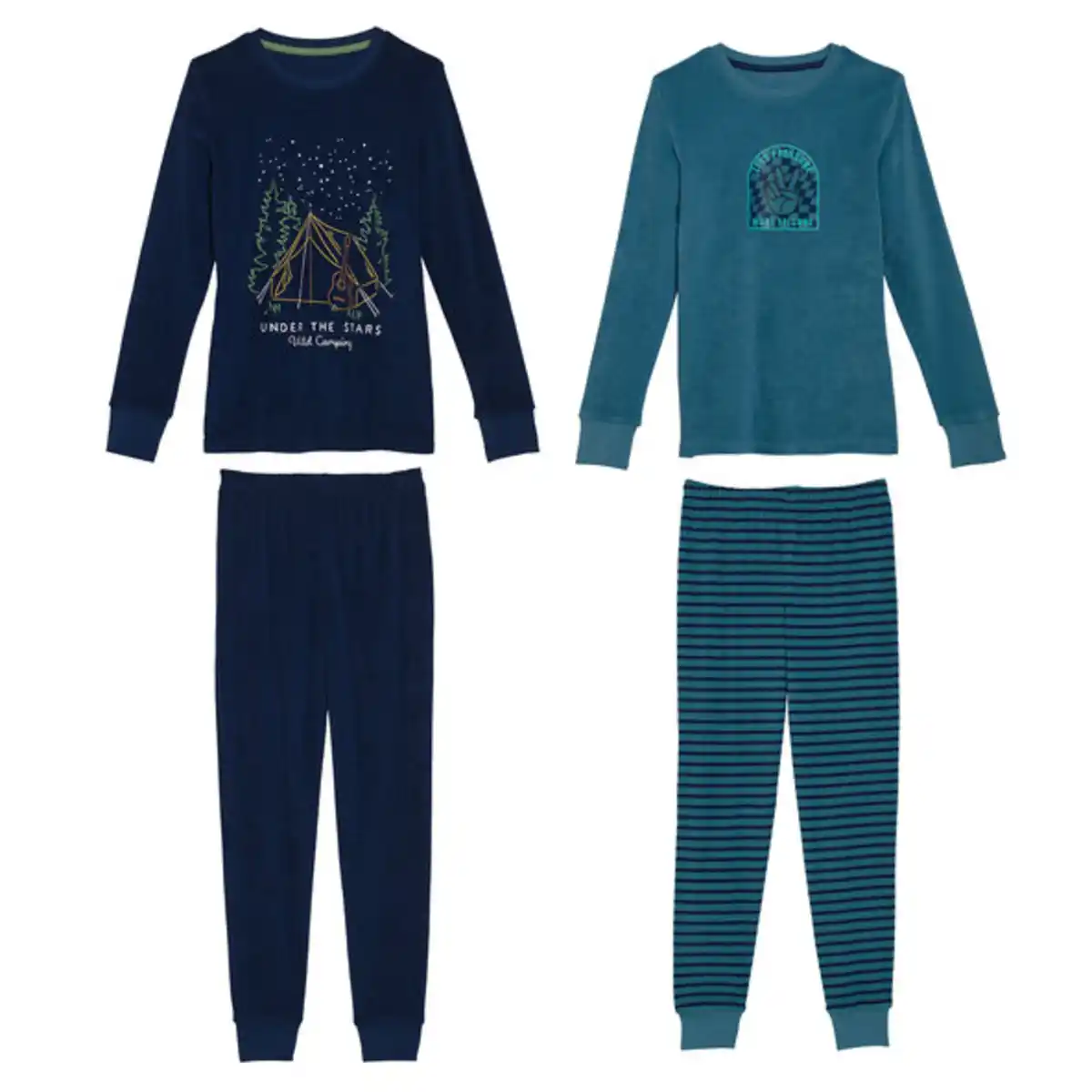 Bild 1 von Frottee Pyjama, navy/türkis, 110/116, 2er Set