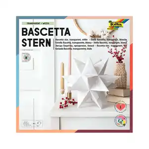 Bascetta-Stern Bastelset 32 Blatt 20 x 20 cm Transparentpapier weiß