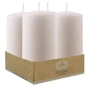 Diana Candles Stumpenkerzen Ø 6 X 11 cm creme 4er Pack