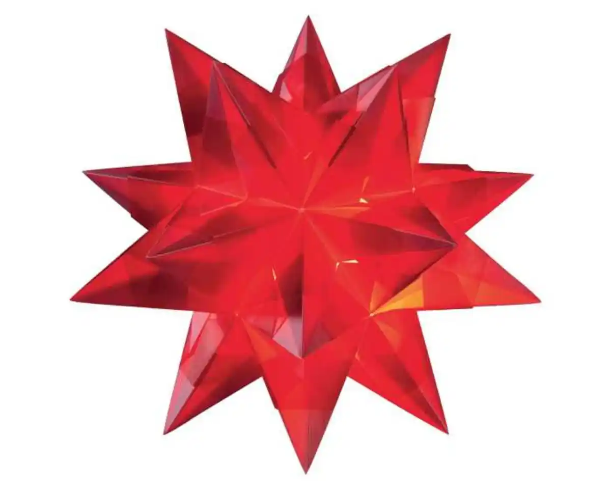 Bild 1 von Folia Bascetta Stern-Set 15 x 15 cm 115 g/m² rot/transparent 32 Blatt