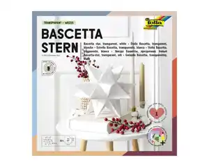 Folia Bascetta Stern-Set 15 x 15 cm 115 g/m² weiß/transparent 32 Blatt