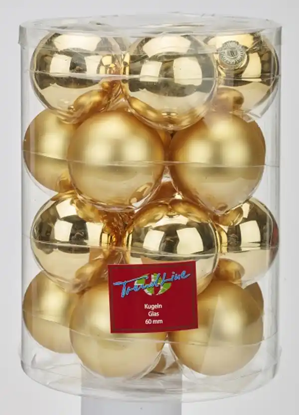 Bild 1 von TrendLine Weihnachtskugeln aus Glas Ø 6 cm gold 20 Stück