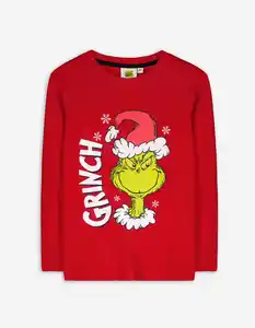 Kinder Langarmshirt - Grinch - dunkelrot