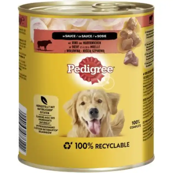 Bild 1 von Pedigree Adult Plus 12x800g Rind mit Markknochen, in Sauce