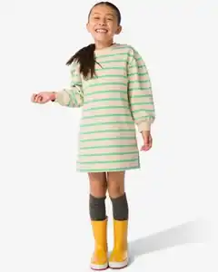 Kinder-Sweatkleid gestreift grün