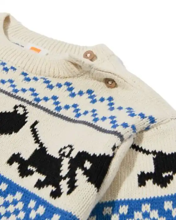 Bild 3 von Kinderpullover gestrickt Takkie Blau ecru