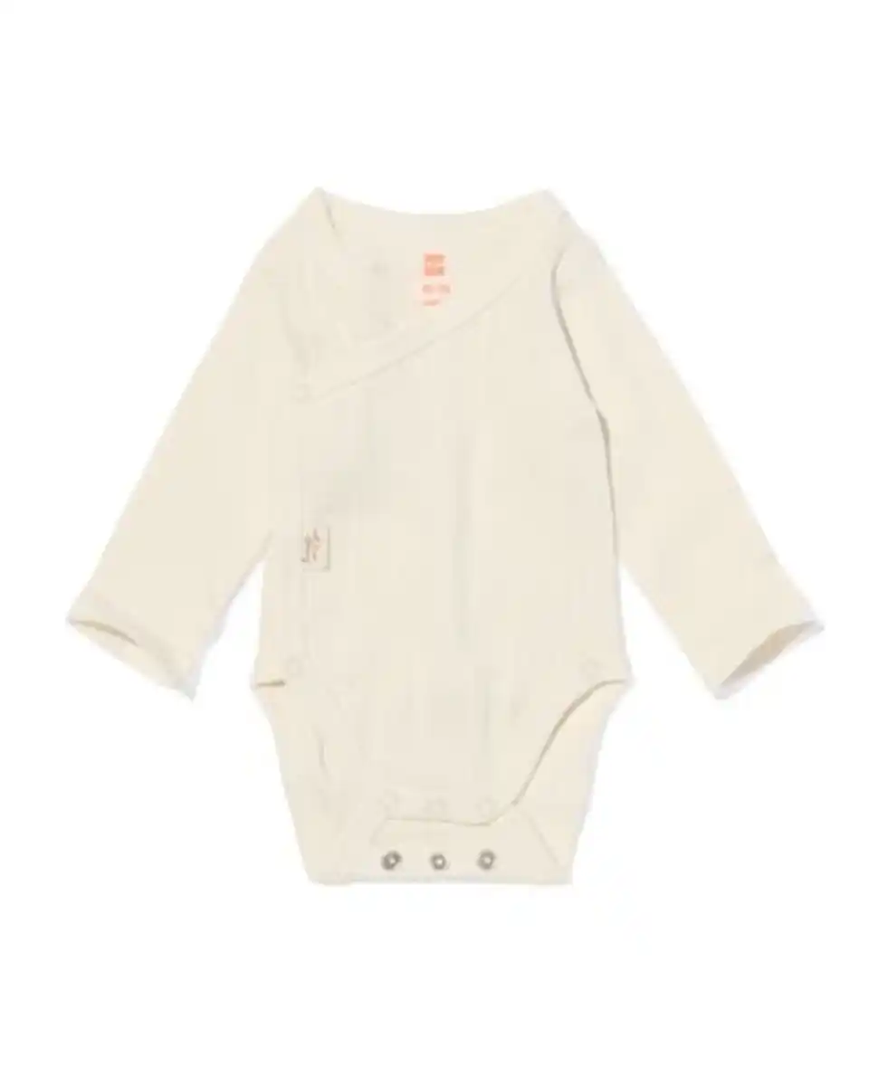 Bild 1 von größenflexibler Newborn-Wickelbody, Feinripp, Ajourmuster, Elasthan ecru