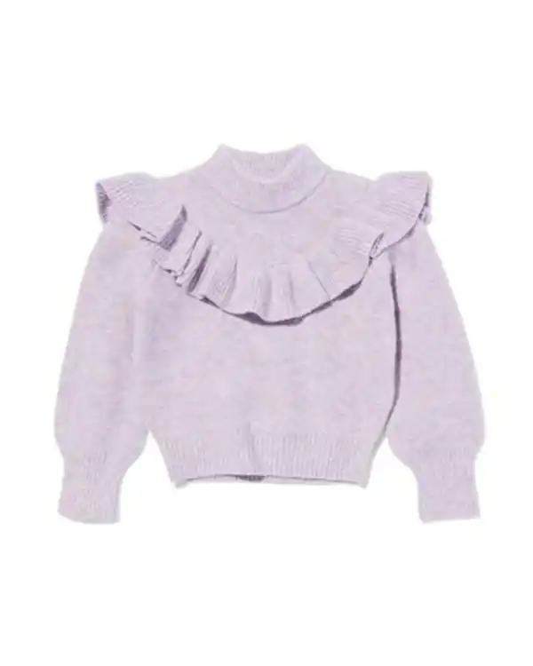 Bild 2 von Kinder-Strickpullover violett