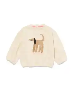 Baby-Pullover Hund ecru