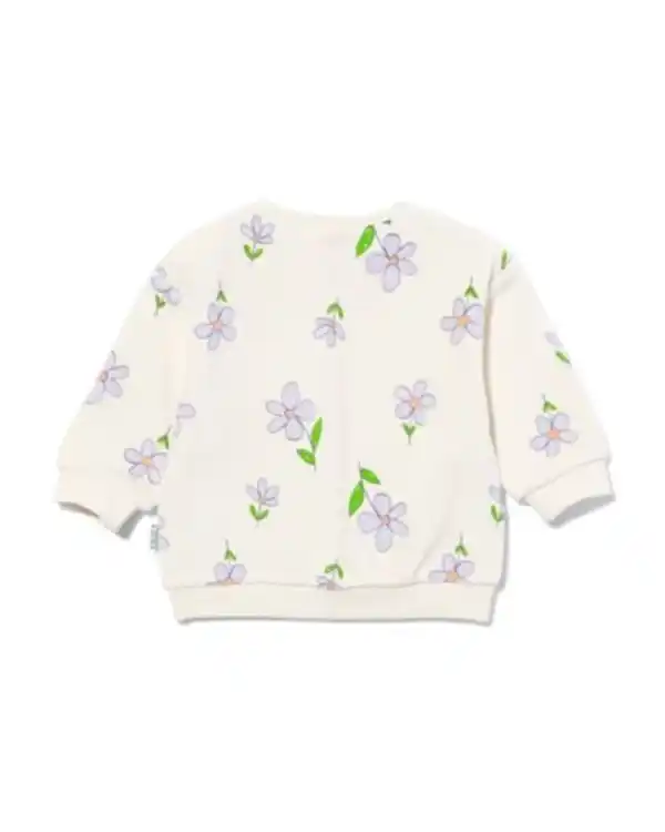 Bild 3 von Sweater für Neugeborene, Samt, Blumen eierschalenfarben