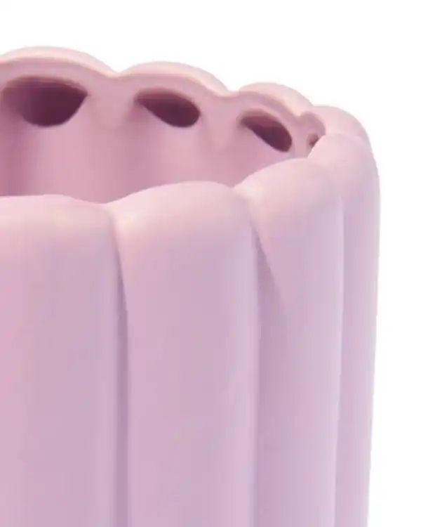 Bild 2 von Blumentopf Ø12x13cm, Keramik, gerippt, lila