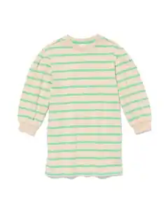 Kinder-Sweatkleid gestreift grün