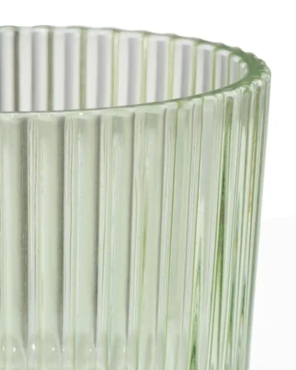 Bild 3 von Teelichthalter S Glas gerippt grün