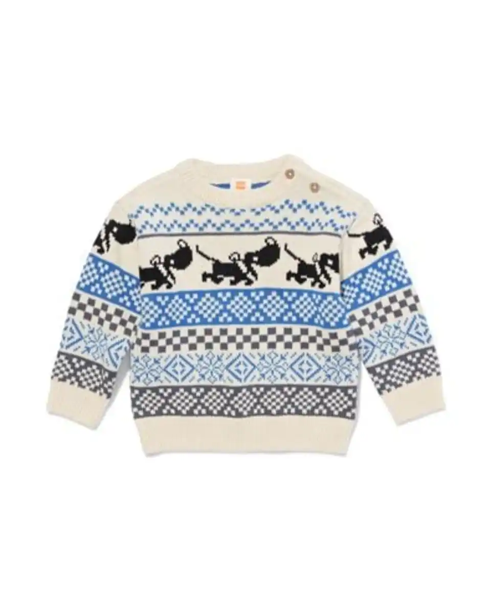 Bild 1 von Kinderpullover gestrickt Takkie Blau ecru