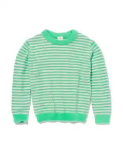 Kinderpullover mit flauschigen Streifen grün