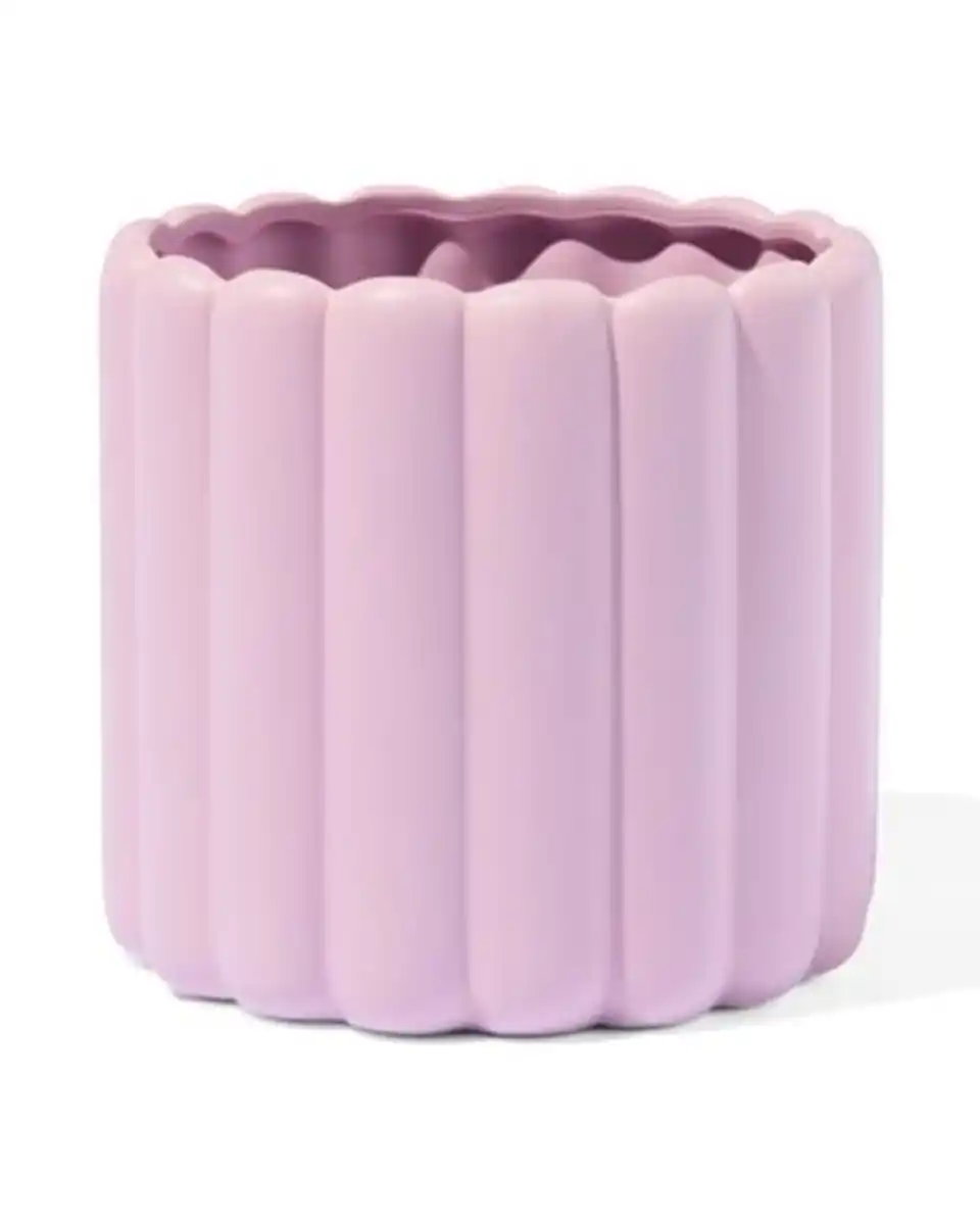 Bild 3 von Blumentopf Ø12x13cm, Keramik, gerippt, lila