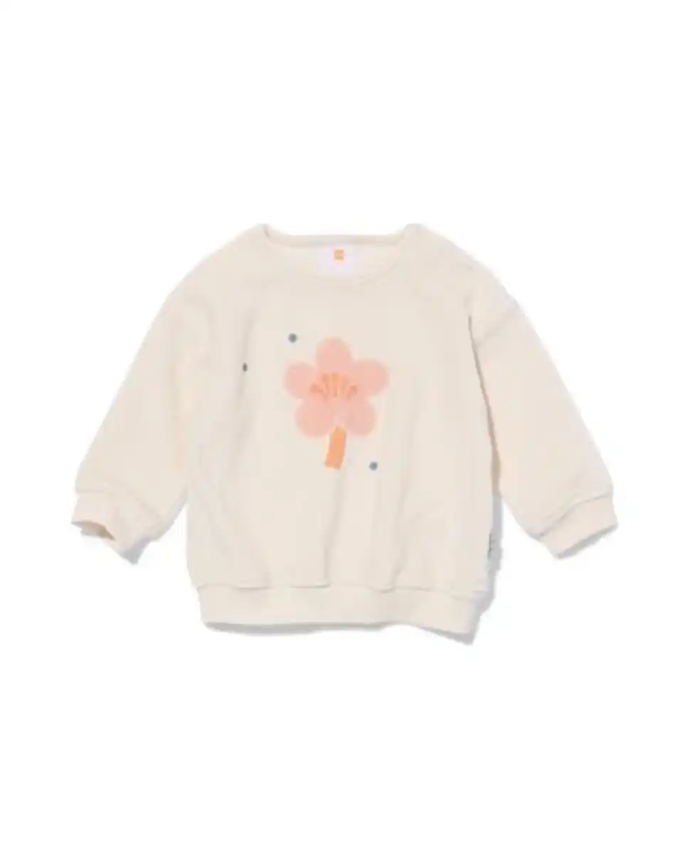 Bild 1 von Sweater für Neugeborene, Samt, Blumen eierschalenfarben