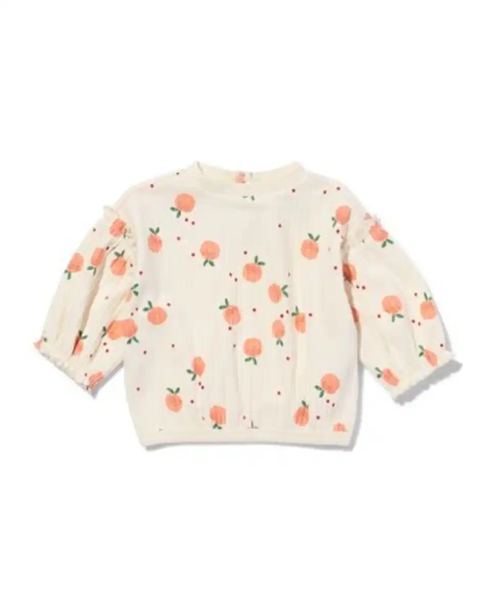 Bild 1 von Babypullover gerippt mit Pfirsichen ecru