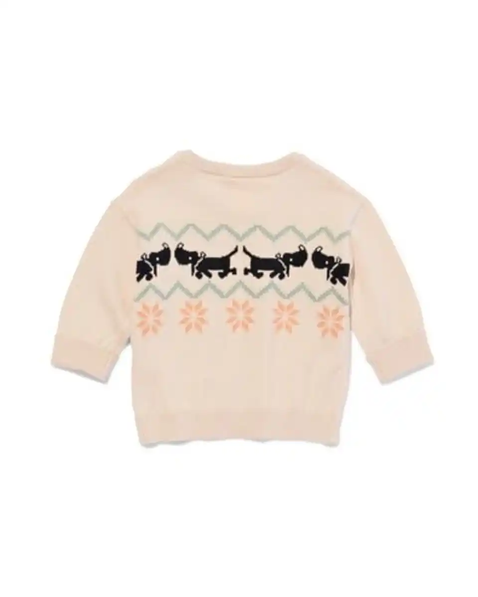 Bild 4 von Takkie Pullover für Neugeborene, gestrickt eierschalenfarben