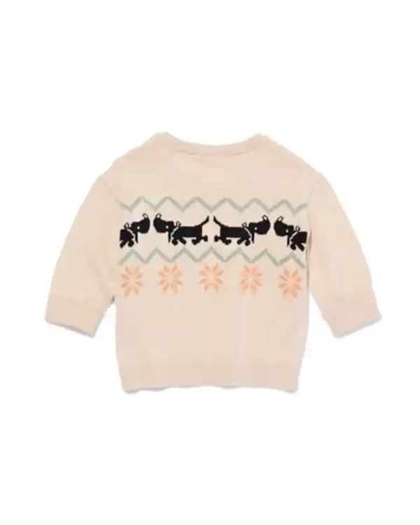 Bild 4 von Takkie Pullover für Neugeborene, gestrickt eierschalenfarben