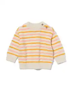 Baby-Pullover flauschig gestreift ecru