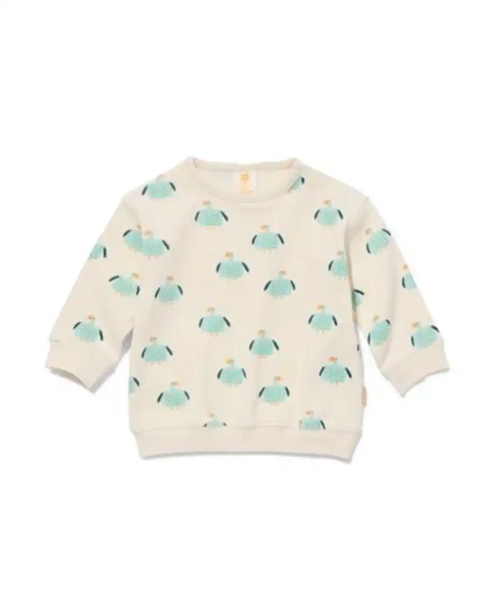 Bild 1 von Pullover für Neugeborene, gerippt mit Gänsen eierschalenfarben