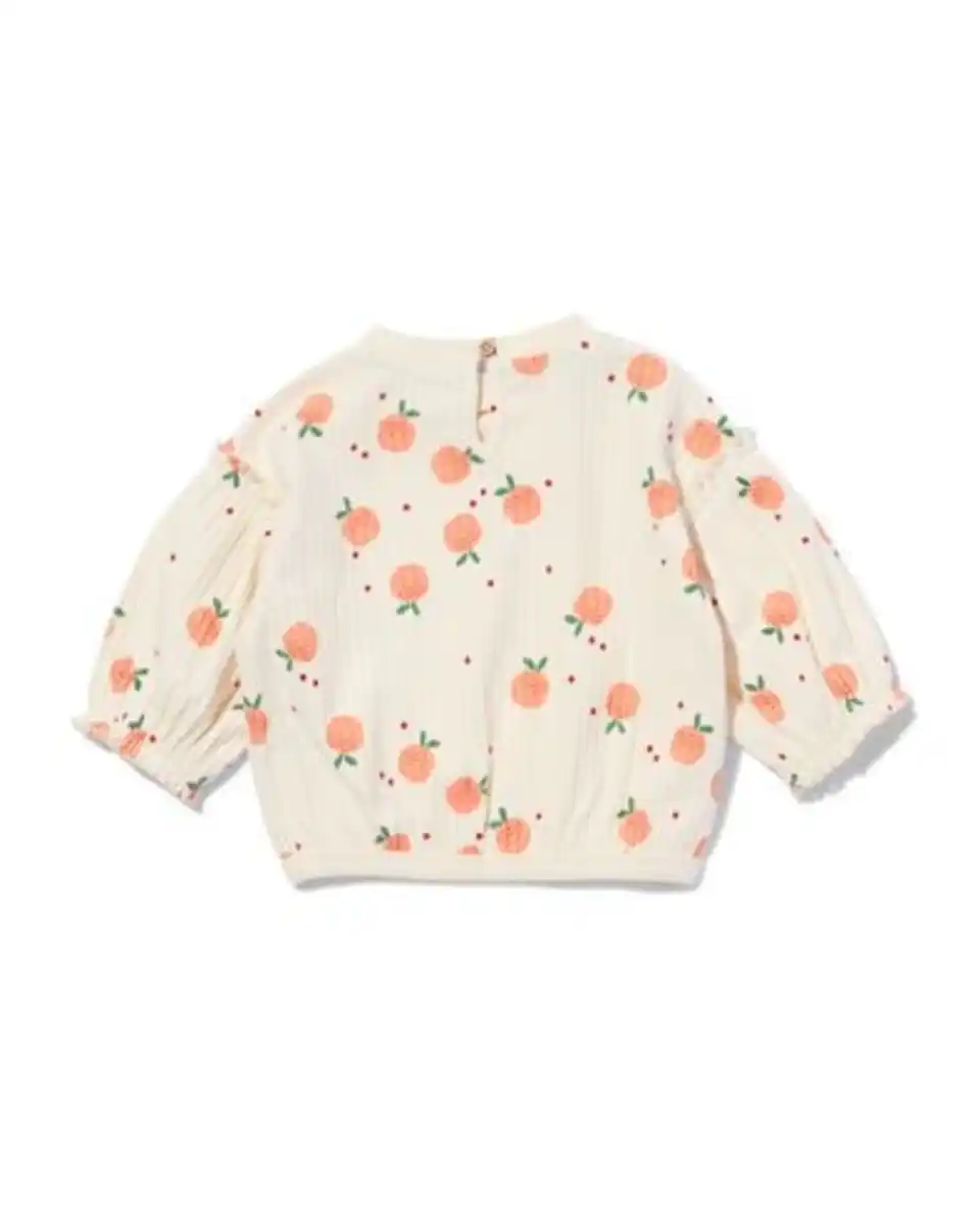 Bild 3 von Babypullover gerippt mit Pfirsichen ecru