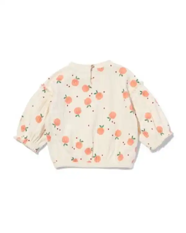 Bild 3 von Babypullover gerippt mit Pfirsichen ecru
