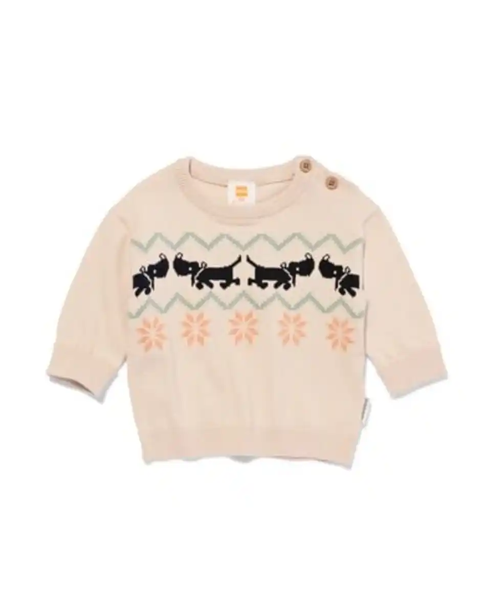 Bild 1 von Takkie Pullover für Neugeborene, gestrickt eierschalenfarben