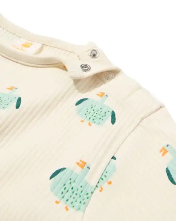 Bild 3 von Pullover für Neugeborene, gerippt mit Gänsen eierschalenfarben