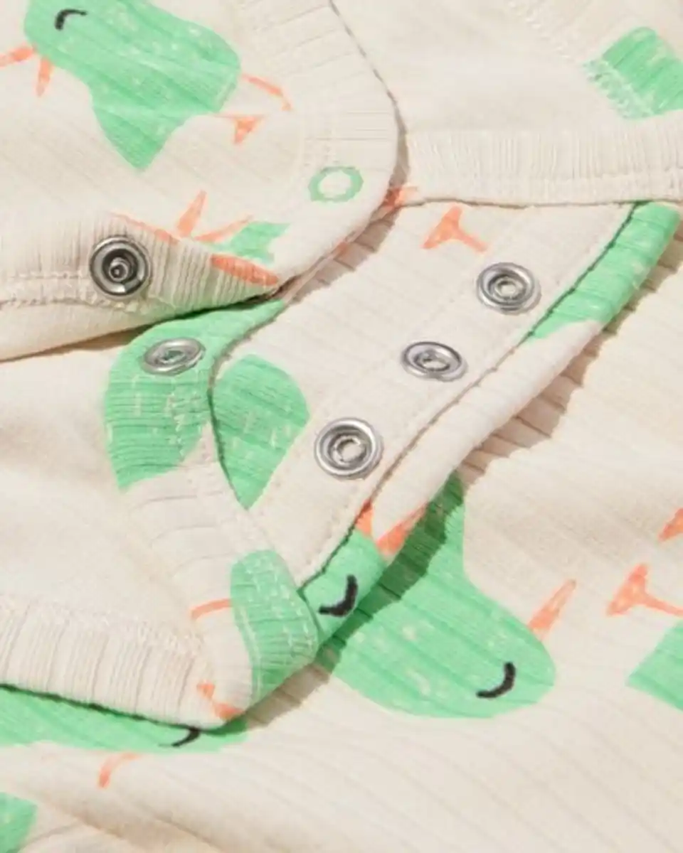 Bild 3 von Gerippter Strampler zum Mitwachsen mit Bambus, Stretch, Küken beige