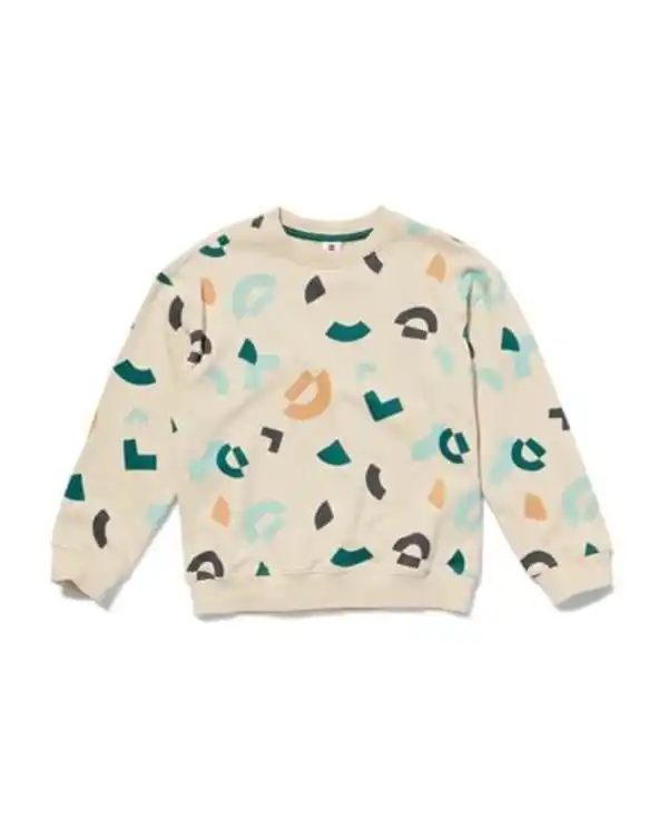 Bild 1 von Kinder-Sweatshirt, oversized, grafischer Druck eierschalenfarben