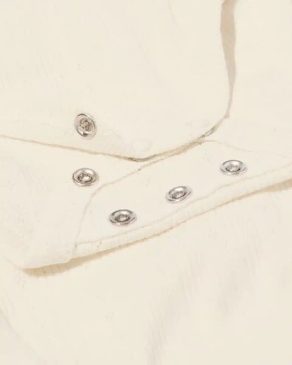 Bild 4 von größenflexibler Newborn-Wickelbody, Feinripp, Ajourmuster, Elasthan ecru