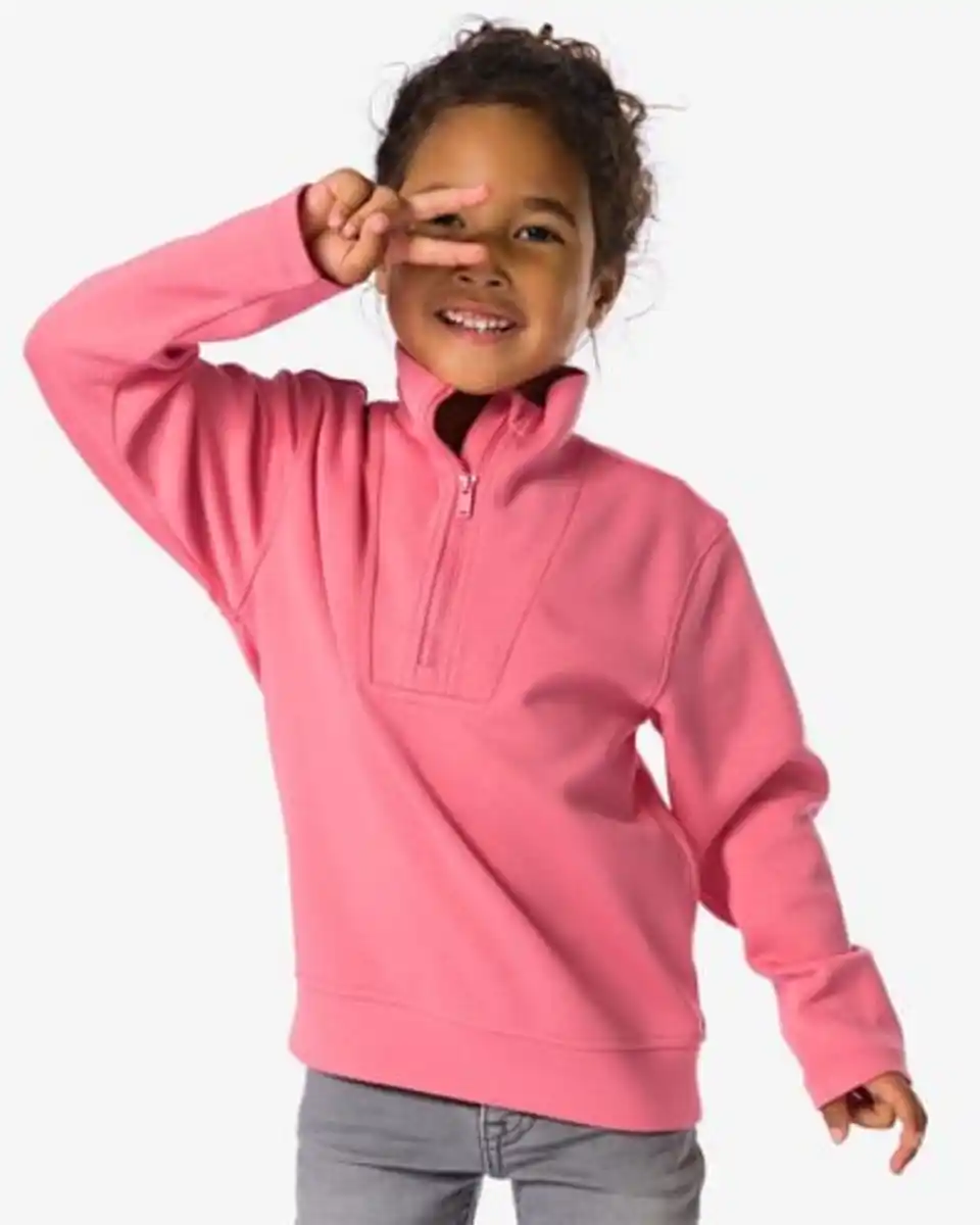 Bild 1 von Kinderpullover mit Reißverschluss rosa