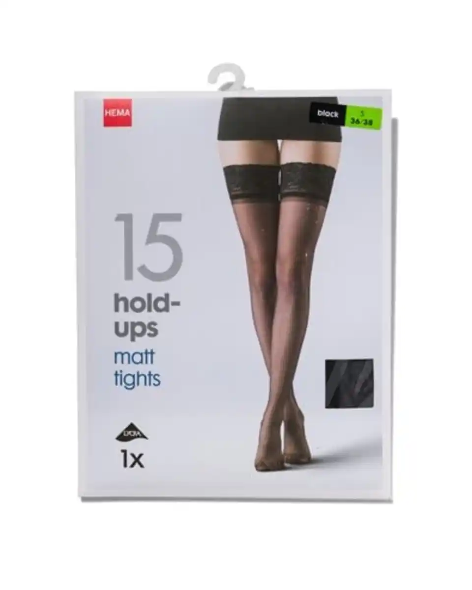 Bild 2 von halterlose Strümpfe mit Spitze, 15 Denier schwarz