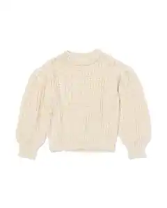 Kinderpullover mit Wollanteil eierschalenfarben