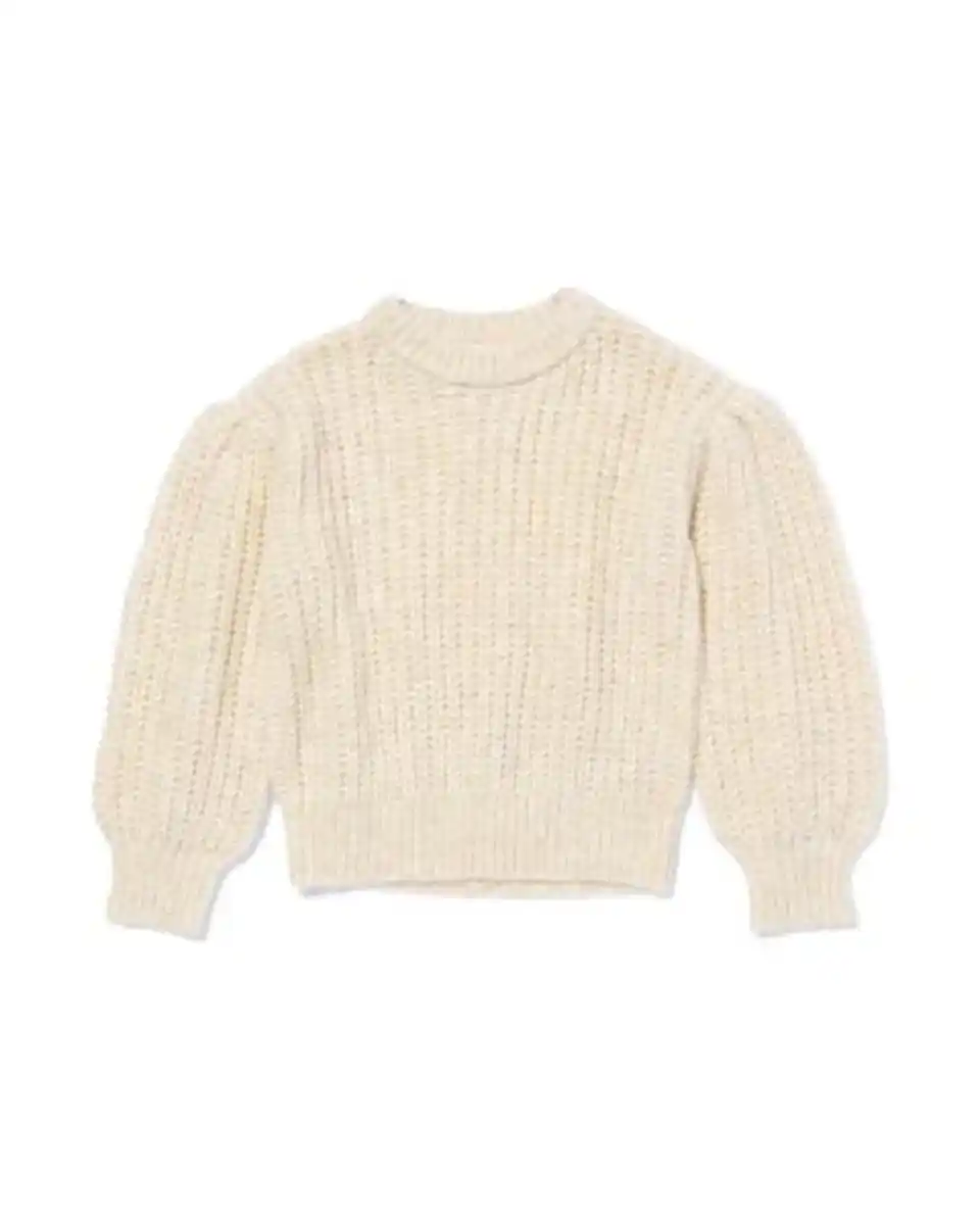 Bild 2 von Kinderpullover mit Wollanteil eierschalenfarben