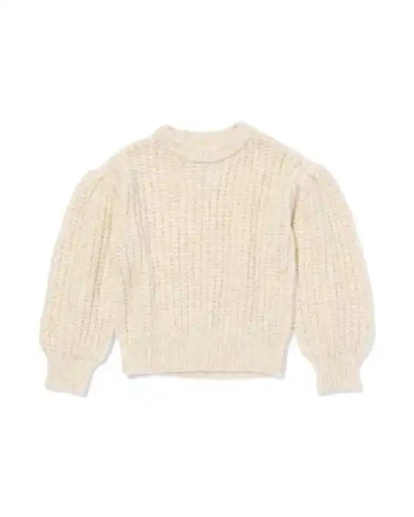 Bild 2 von Kinderpullover mit Wollanteil eierschalenfarben