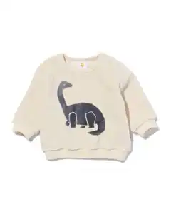 Babypullover aus Frottee mit Dino ecru